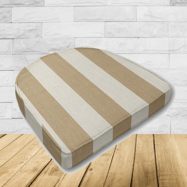 Cushion for wicker patio chairs, contoured or rounded at the back, Designed specifically for outdoor wicker patio chairs.