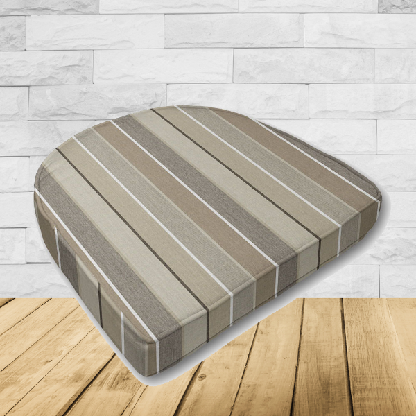 Wicker Patio Chair Cushions with a rounded back Boxed Double Piped Patio Dining Chair Seat Pad or Seat Cushion from Cascadia Outdoor Cushions