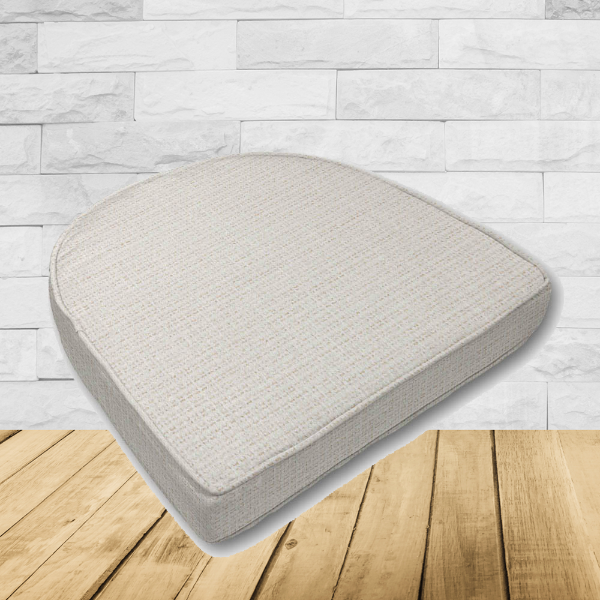 Wicker Patio Chair Cushions with a rounded back Boxed Double Piped Patio Dining Chair Seat Pad or Seat Cushion from Cascadia Outdoor Cushions