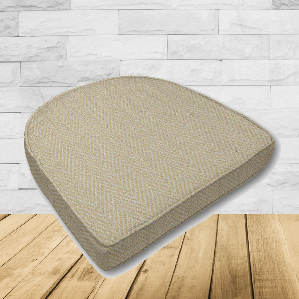 Wicker Patio Chair Cushions with a rounded back Boxed Double Piped Patio Dining Chair Seat Pad or Seat Cushion from Cascadia Outdoor Cushions