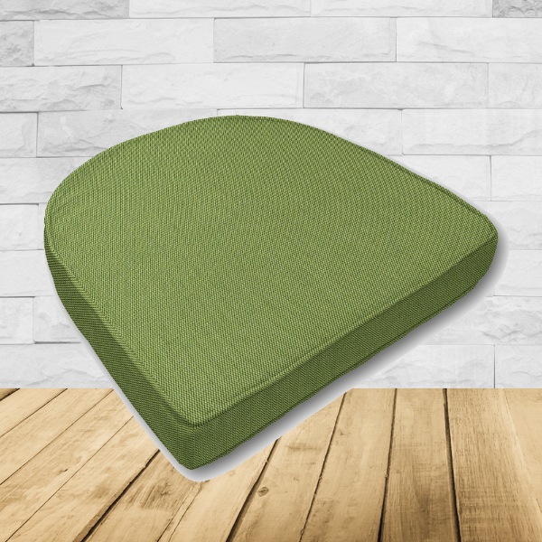 Cushion for wicker patio chairs, contoured or rounded at the back, Designed specifically for outdoor wicker patio chairs.