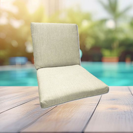 Sunbrella Linen Canvas Universal Patio Chair Cushion With Ties