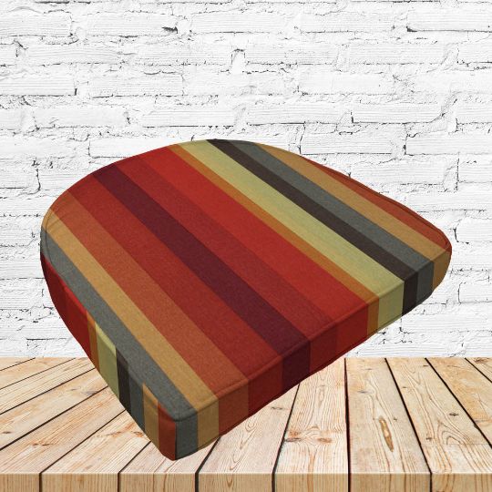 Richloom Solarium Islip Cayenne Boxed Patio Contoured Dining Chair Seat Cushions –Wicker Chair Cushions