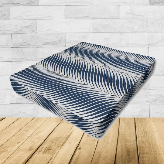 Patio Dining Chair Seat Cushion Boxed Style - - Custom outdoor patio furniture cushions from Cascadia Outdoor Cushions in Sunbrella Fabrics