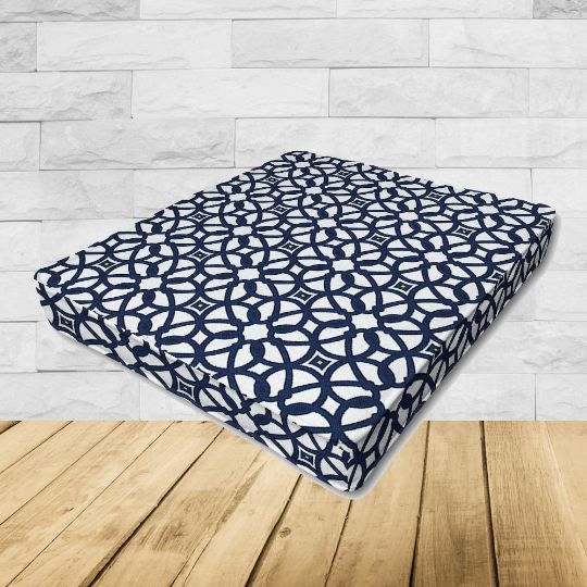 Patio Dining Chair Seat Cushion Boxed Style - - Custom outdoor patio furniture cushions from Cascadia Outdoor Cushions in Sunbrella Fabric