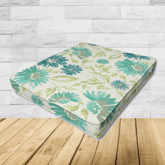 Patio Dining Chair Seat Cushion Boxed Style - - Custom outdoor patio furniture cushions from Cascadia Outdoor Cushions in Sunbrella Fabric