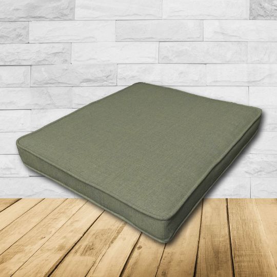 	Patio Dining Chair Seat Cushion Boxed Style - - Custom outdoor patio furniture cushions from Cascadia Outdoor Cushions in Sunbrella Fabrics