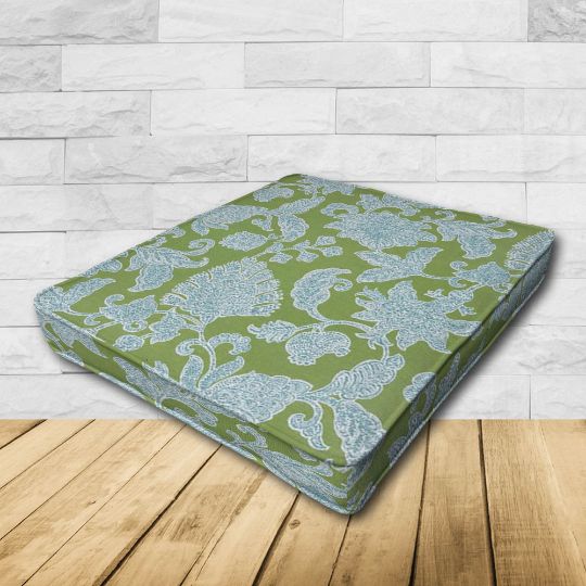 	Patio Dining Chair Seat Cushion Boxed Style - - Custom outdoor patio furniture cushions from Cascadia Outdoor Cushions in Sunbrella Fabric