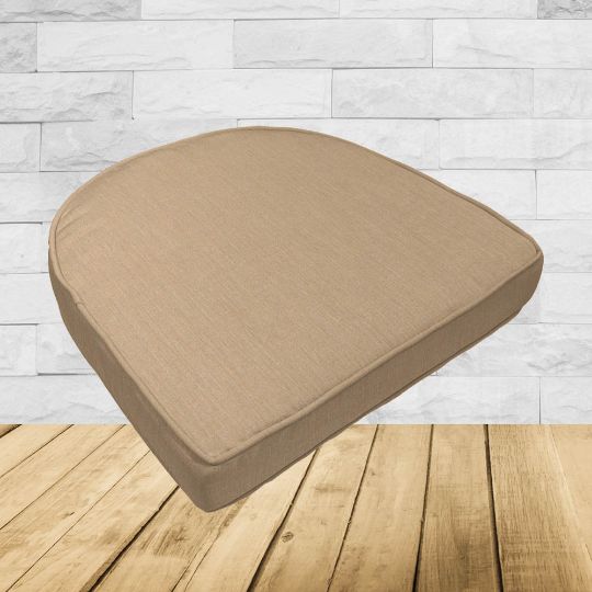 	Wicker Patio Chair Cushions with a rounded back Boxed Double Piped Patio Dining Chair Seat Pad or Seat Cushion from Cascadia Outdoor Cushions