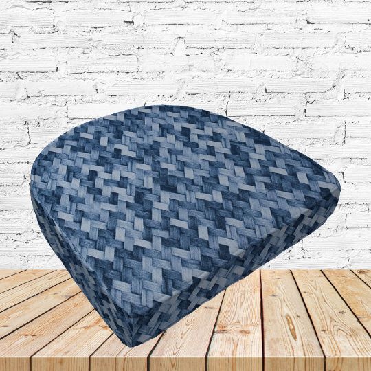 Richloom Solarium Mixes Marine Boxed Patio Contoured Dining Chair Seat Cushions –Wicker Chair Cushions