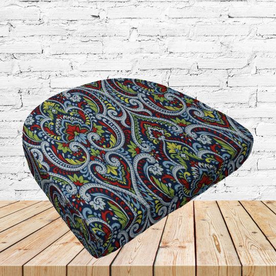Richloom Solarium Parkview Multi Boxed Patio Contoured Dining Chair Seat Cushions –Wicker Chair Cushions