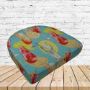 Richloom Solarium Partytime Aqua Boxed Patio Contoured Dining Chair Seat Cushions –Wicker Chair Cushions
