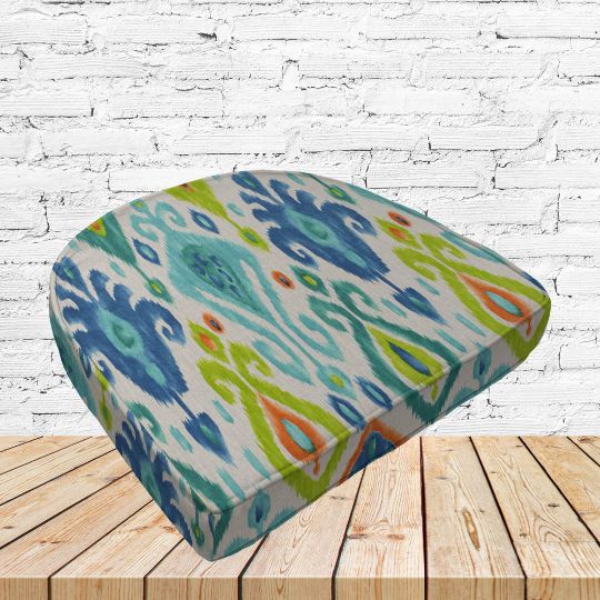 Richloom Solarium Paso Caribe Boxed Patio Contoured Dining Chair Seat Cushions –Wicker Chair Cushions