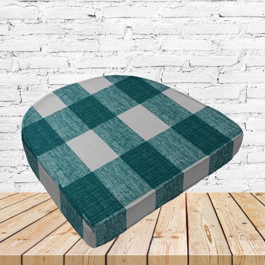 Richloom Solarium Patterson Peacock Boxed Patio Contoured Dining Chair Seat Cushions –Wicker Chair Cushions
