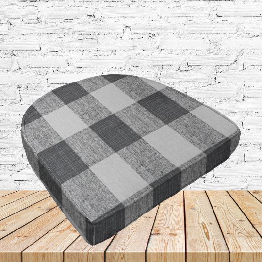 Richloom Solarium Patterson Stone Boxed Patio Contoured Dining Chair Seat Cushions –Wicker Chair Cushions