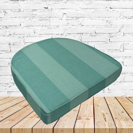 Richloom Solarium Preview Lagoon Boxed Patio Contoured Dining Chair Seat Cushions –Wicker Chair Cushions