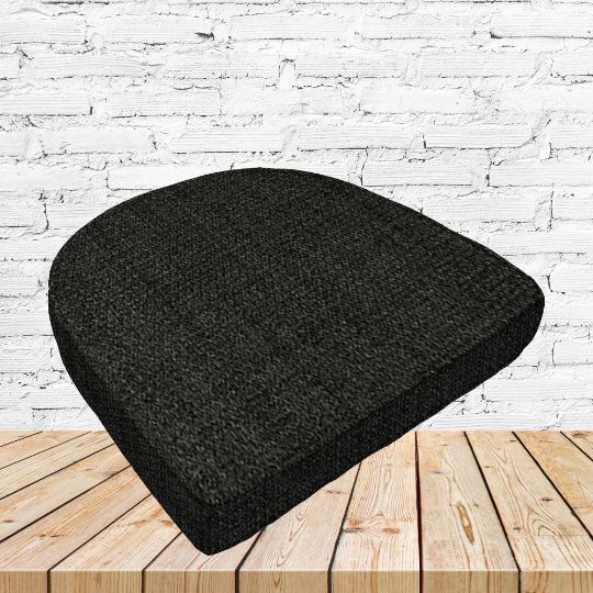Richloom Solarium Rave Black Boxed Patio Contoured Dining Chair Seat Cushions –Wicker Chair Cushions