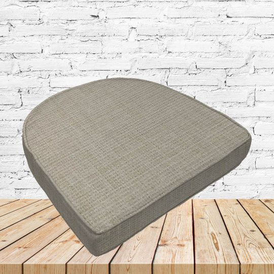 Richloom Solarium Rave Linen Boxed Patio Contoured Dining Chair Seat Cushions –Wicker Chair Cushions
