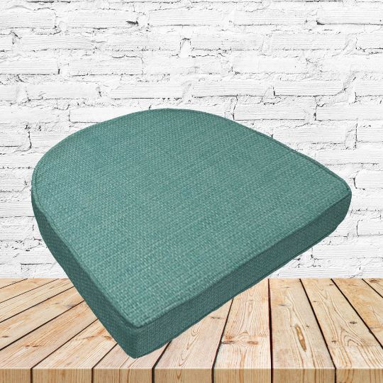 Richloom Solarium Rave Opal Boxed Patio Contoured Dining Chair Seat Cushions –Wicker Chair Cushions