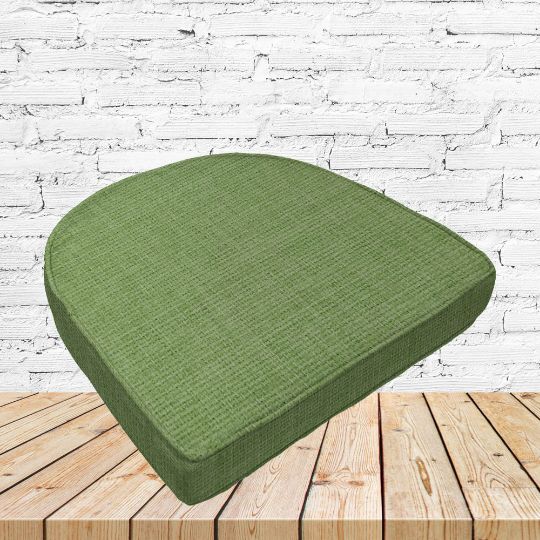 Richloom Solarium Rave Palm Boxed Patio Contoured Dining Chair Seat Cushions –Wicker Chair Cushions