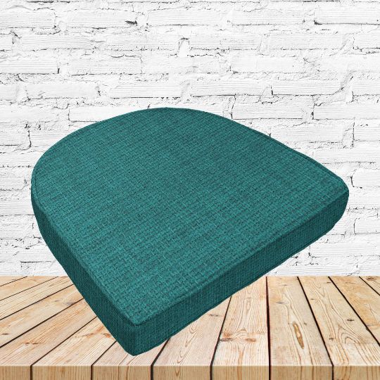 Richloom Solarium Rave Peacock Boxed Patio Contoured Dining Chair Seat Cushions –Wicker Chair Cushions