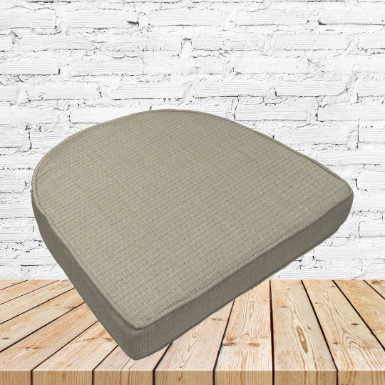 Richloom Solarium Rave Vanilla Boxed Patio Contoured Dining Chair Seat Cushions –Wicker Chair Cushions