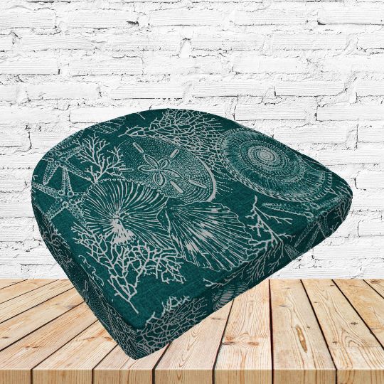 Richloom Solarium Saltwater Atlantic Boxed Patio Contoured Dining Chair Seat Cushions –Wicker Chair Cushions
