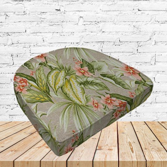 Richloom Solarium Tahiti Sunrise Boxed Patio Contoured Dining Chair Seat Cushions –Wicker Chair Cushions