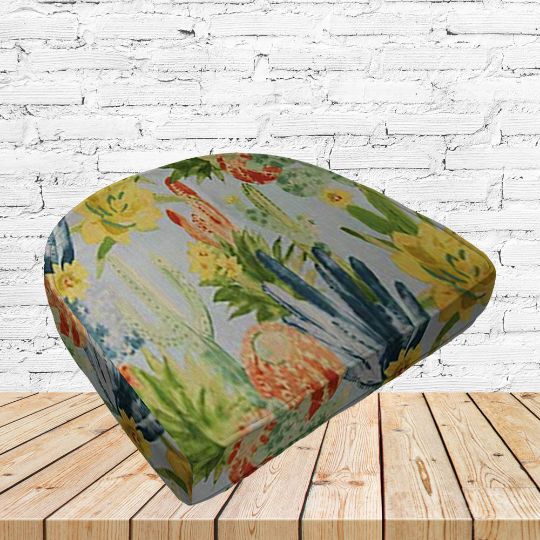 Richloom Solarium Temescal Sky Boxed Patio Contoured Dining Chair Seat Cushions –Wicker Chair Cushions