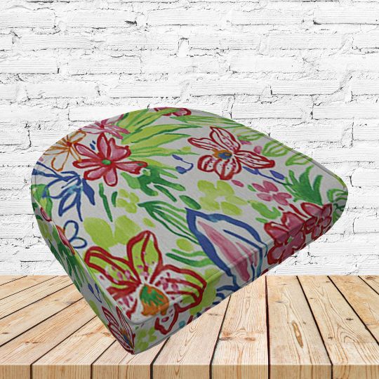 Richloom Solarium Valeda Island Boxed Patio Contoured Dining Chair Seat Cushions –Wicker Chair Cushions