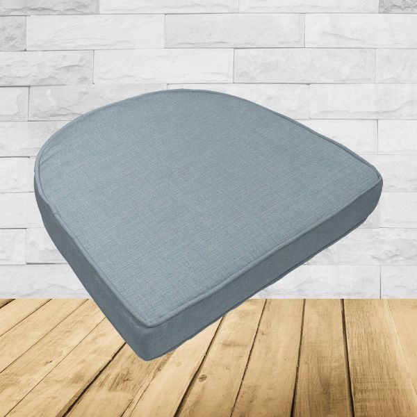 Wicker Patio Chair Cushions with a rounded back Boxed Double Piped Patio Dining Chair Seat Pad or Seat Cushion from Cascadia Outdoor Cushions