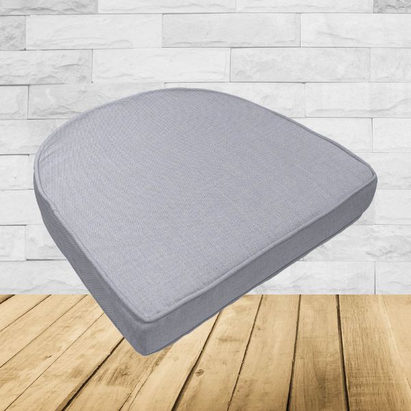 Wicker Patio Chair Cushions with a rounded back Boxed Double Piped Patio Dining Chair Seat Pad or Seat Cushion from Cascadia Outdoor Cushions
