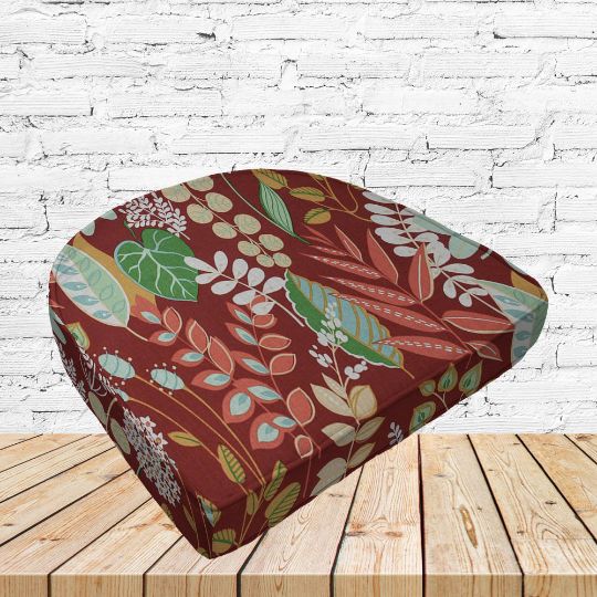 Richloom Solarium Windcrest Berry Boxed Patio Contoured Dining Chair Seat Cushions –Wicker Chair Cushions