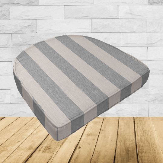 Cushion for wicker patio chairs, contoured or rounded at the back, Designed specifically for outdoor wicker patio chairs.