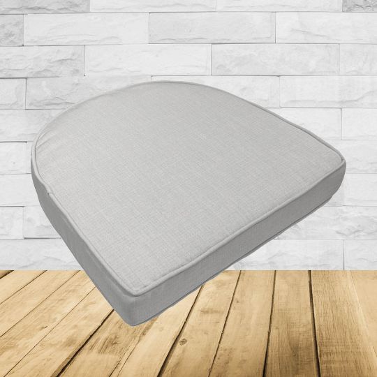 Wicker Patio Chair Cushions with a rounded back Boxed Double Piped Patio Dining Chair Seat Pad or Seat Cushion from Cascadia Outdoor Cushions