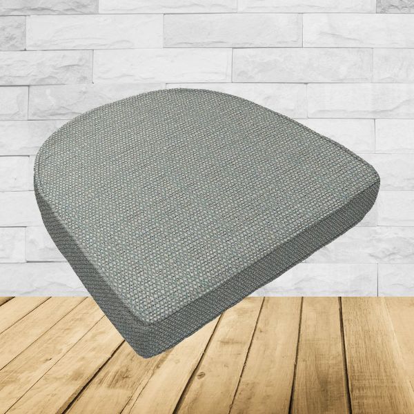 Wicker Patio Chair Cushions with a rounded back Boxed Double Piped Patio Dining Chair Seat Pad or Seat Cushion from Cascadia Outdoor Cushions