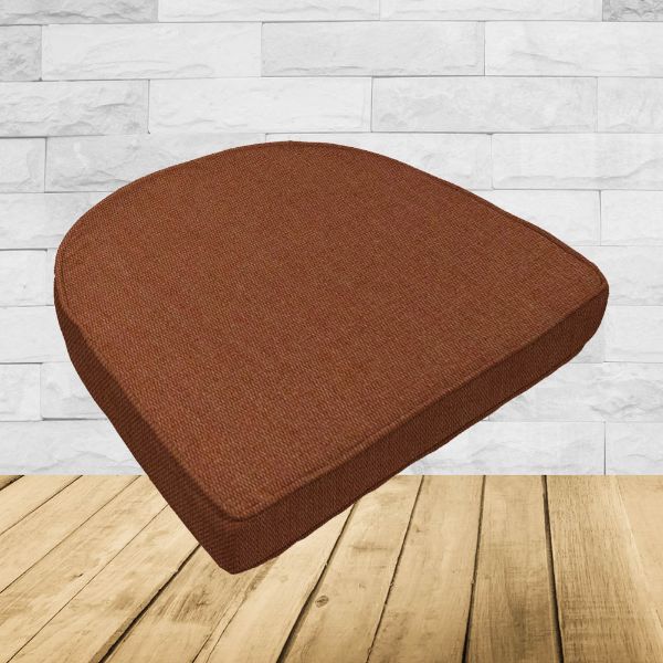 Wicker Patio Chair Cushions with a rounded back Boxed Double Piped Patio Dining Chair Seat Pad or Seat Cushion from Cascadia Outdoor Cushions