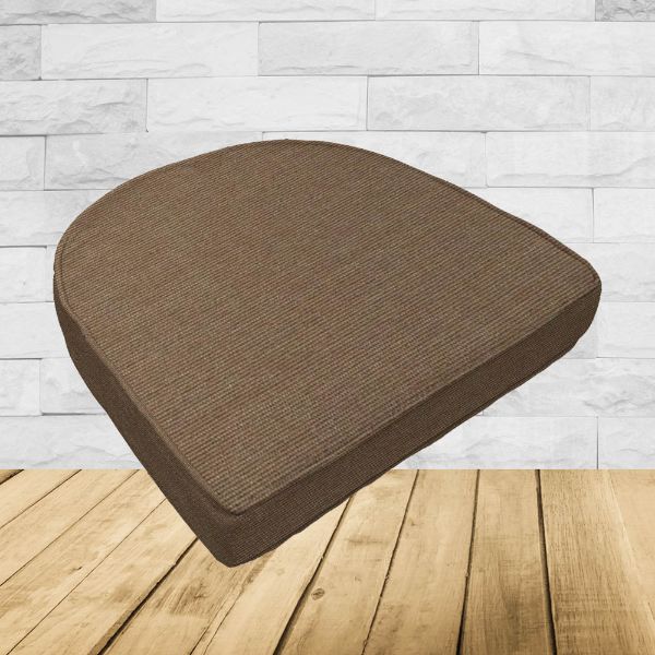 Wicker Patio Chair Cushions with a rounded back Boxed Double Piped Patio Dining Chair Seat Pad or Seat Cushion from Cascadia Outdoor Cushions