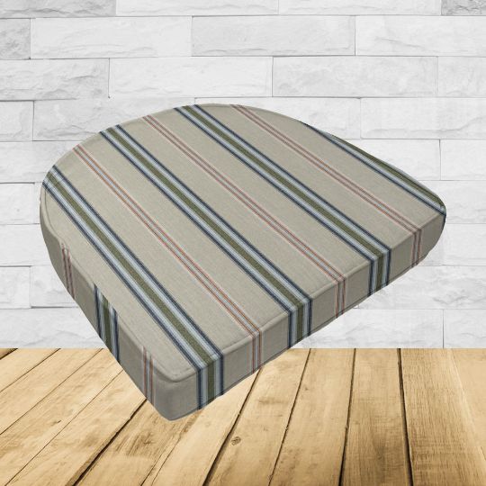 Wicker Patio Chair Cushions with a rounded back Boxed Double Piped Patio Dining Chair Seat Pad or Seat Cushion from Cascadia Outdoor Cushions