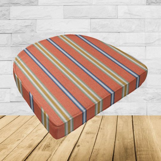 Wicker Patio Chair Cushions with a rounded back Boxed Double Piped Patio Dining Chair Seat Pad or Seat Cushion from Cascadia Outdoor Cushions