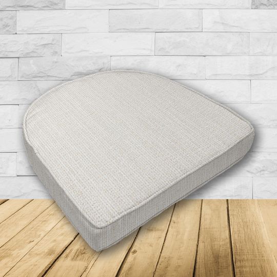 Wicker Patio Chair Cushions with a rounded back Boxed Double Piped Patio Dining Chair Seat Pad or Seat Cushion from Cascadia Outdoor Cushions