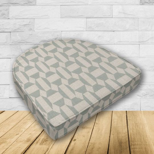 Wicker Patio Chair Cushions with a rounded back Boxed Double Piped Patio Dining Chair Seat Pad or Seat Cushion from Cascadia Outdoor Cushions
