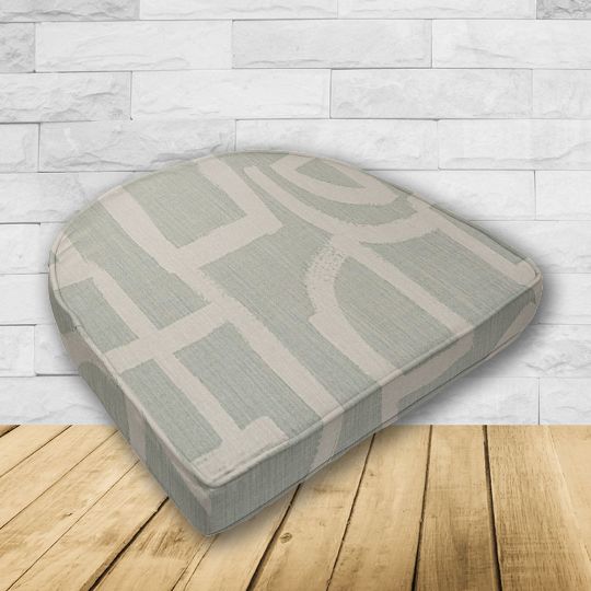 Wicker Patio Chair Cushions with a rounded back Boxed Double Piped Patio Dining Chair Seat Pad or Seat Cushion from Cascadia Outdoor Cushions