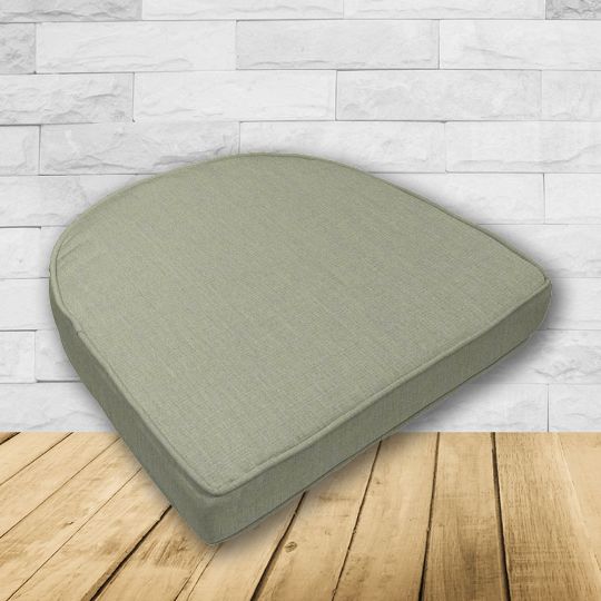 Cushion for wicker patio chairs, contoured or rounded at the back, Designed specifically for outdoor wicker patio chairs.