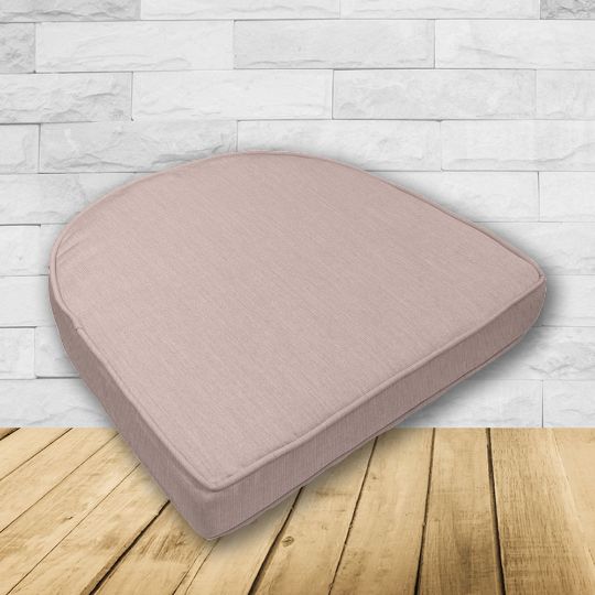 Cushion for wicker patio chairs, contoured or rounded at the back, Designed specifically for outdoor wicker patio chairs.