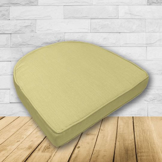 Cushion for wicker patio chairs, contoured or rounded at the back, Designed specifically for outdoor wicker patio chairs.