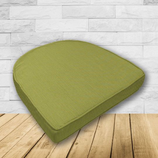Cushion for wicker patio chairs, contoured or rounded at the back, Designed specifically for outdoor wicker patio chairs.