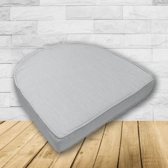 Cushion for wicker patio chairs, contoured or rounded at the back, Designed specifically for outdoor wicker patio chairs.