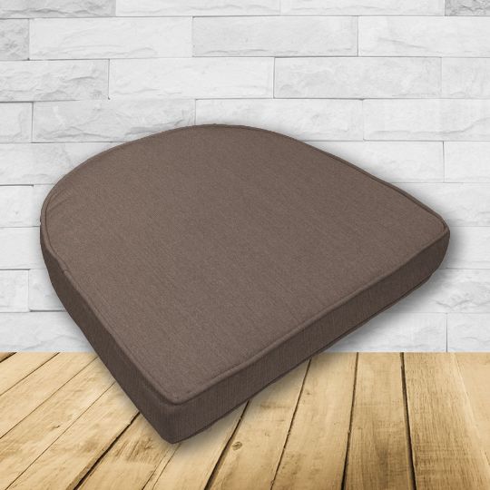 Cushion for wicker patio chairs, contoured or rounded at the back, Designed specifically for outdoor wicker patio chairs.
