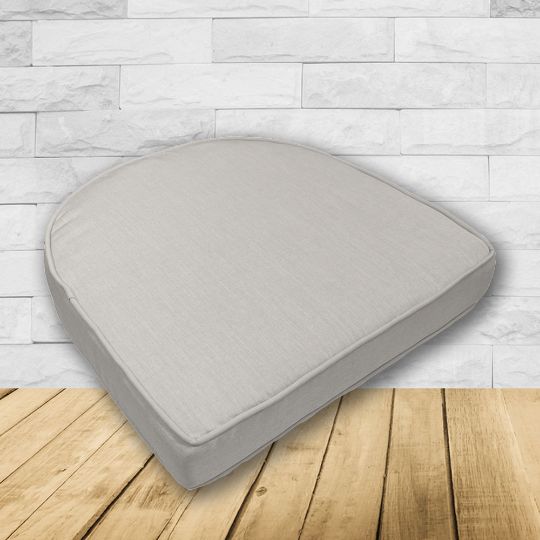 Cushion for wicker patio chairs, contoured or rounded at the back, Designed specifically for outdoor wicker patio chairs.